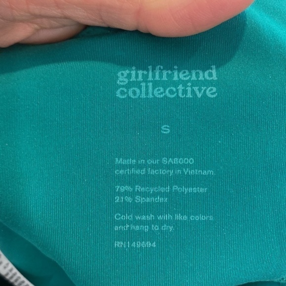 Girlfriend Collective Compressive Leggings Emerald Green Size Small Style 4008 - Picture 6 of 7